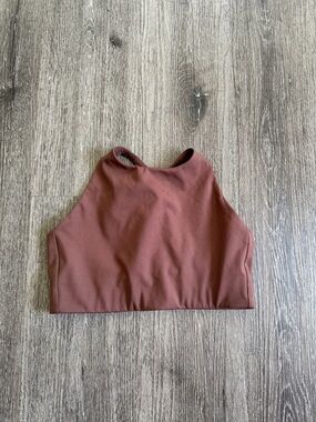 girlfriend collective High-Neck Crop Tank - Rust Brown